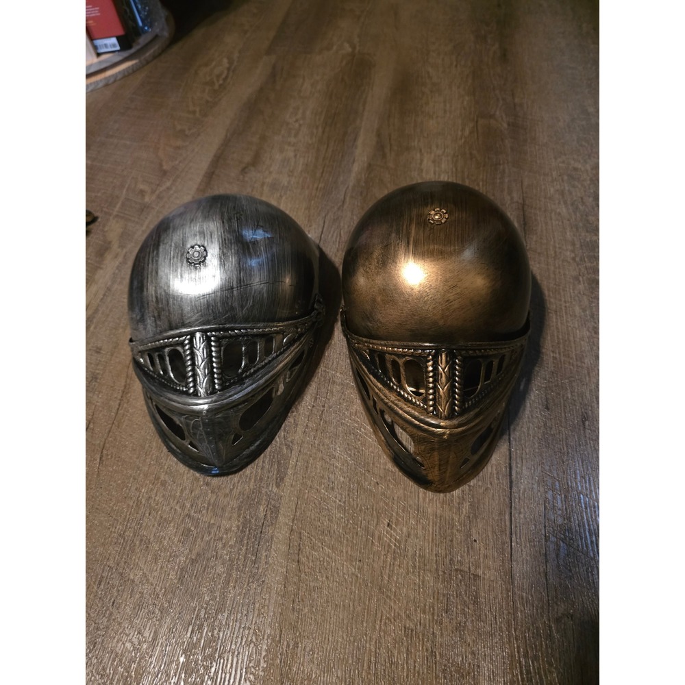 Black Knight Toy Helmets Silver Gold Medieval Costume 2 Pack Cosplay